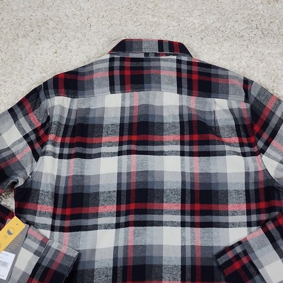 Lee Flannel Shirt Mens Medium Gray Plaid Warm Winter Button Up Long Sleeve - Picture 7 of 11